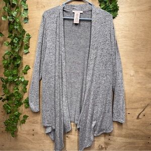 Philosophy Heather Gray Open Cardigan